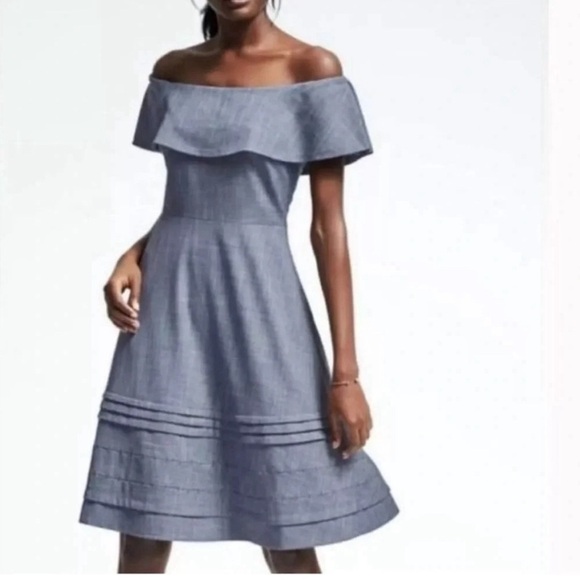 Banana Republic Dresses & Skirts - NWT Banana Republic Chambray Off The Shoulder Dress